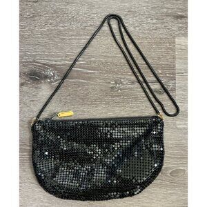 Andre Cellini Black‎ Metal Mesh Vintage Crossbody Bag